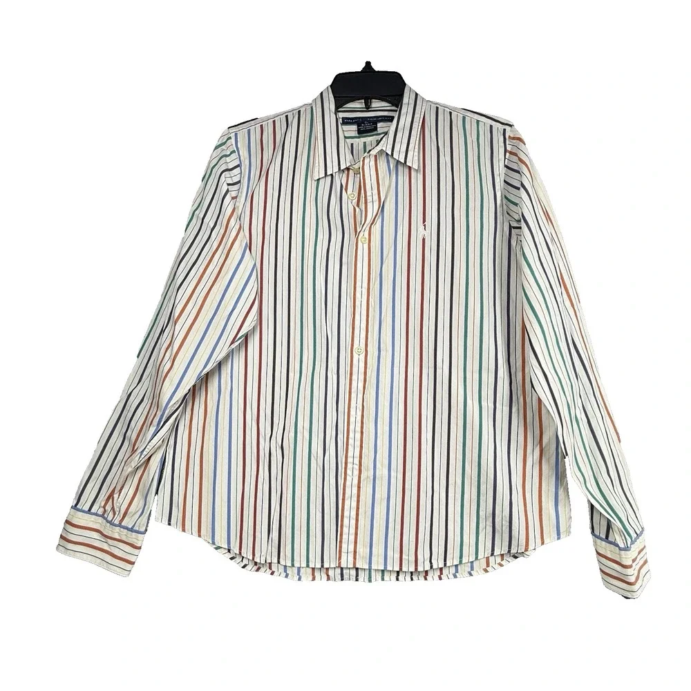 RALPH LAUREN SPORT‎ Slim Fit Button Xl  Striped multicolor